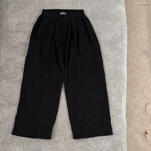 IRIDIUM Black Wide-Leg Pants